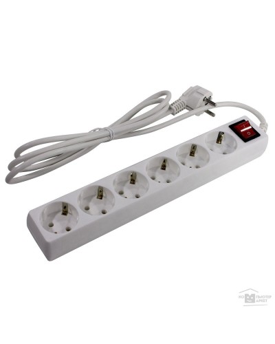SP6W-250. Сетевой фильтр 6 розеток, 5м, белый. 5bites в Волгограде