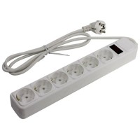 SP6W-118. Сетевой фильтр 6 розеток, 1.8м, белый. 5bites