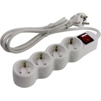 SP4W-118. Сетевой фильтр 4 розетки, 1.8м, белый. 5bites