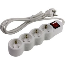 SP4W-118. Сетевой фильтр 4 розетки, 1.8м, белый. 5bites