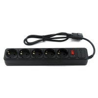SP5B-110U. Сетевой фильтр 5 розеток, 1м, черный. 5bites