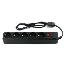 SP5B-110U. Сетевой фильтр 5 розеток, 1м, черный. 5bites