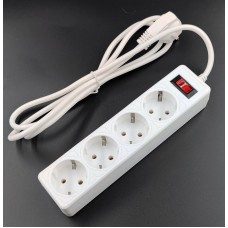 SP4W-518 GARDA. Сетевой фильтр 4 розетки,1,8м, белый. 5bites