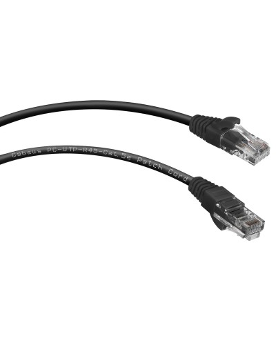 PC-UTP-RJ45-Cat.5e-0.15m-BK (8990c), чёрный. Патч-корд медный. CABEUS в Волгограде