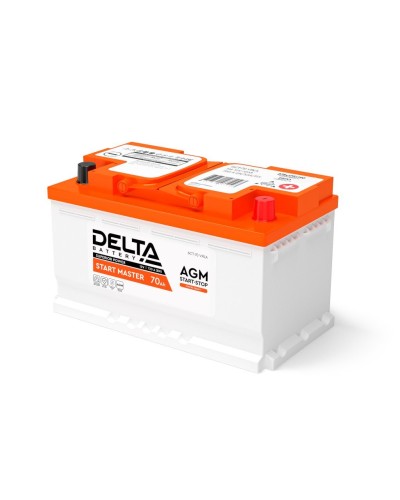 Delta START MASTER AGM 1270 (70 Ah). Аккумулятор автомобильный герметичный свинцово-кислотный. Delta в Волгограде