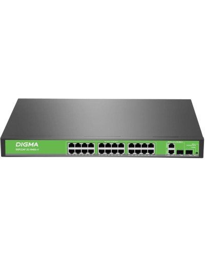 DSP224F-2C-R400 DSP224F-2C-R400 V1 (L2) 24х100Мбит/с 2хКомбо(1000BASE-T/SFP) 24PoE 24PoE+ 400W. Коммутатор с питанием по PoE. Digma в Волгограде
