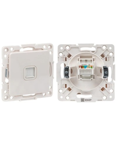 Стокгольм Механизм Розетки RJ-45 1-местной (EYK01-035-10). Механизм Розетки RJ-45 1-местной. EKF в Волгограде