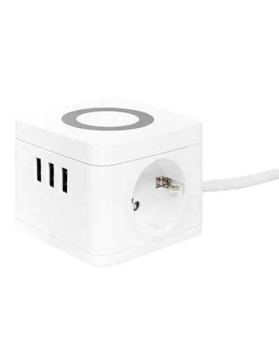 Удлинитель Куб 2 гнезда 3USB 2,4А+зарядное устройство 1,3 метра 1мм2. Удлинитель Куб. EKF в Волгограде
