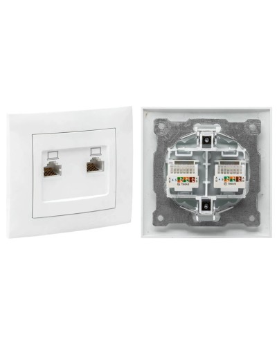 Валенсия розетка комп RJ-45 2-местная (EWK02-035-10). Розетка комп RJ-45 2-местная. EKF в Волгограде