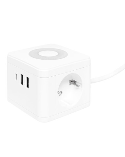 Удлинитель Куб 2 гнезда 2USB 2,4А+Type C + Ночник 1,3 метра 1мм2. Удлинитель Куб. EKF в Волгограде