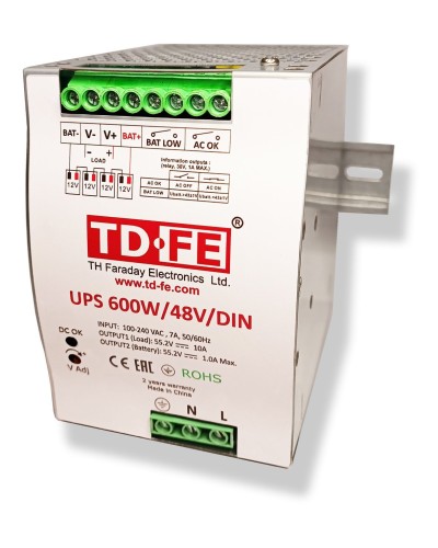 UPS 600W/48V/DIN. Источник вторичного электропитания резервированный. FARADAY в Волгограде