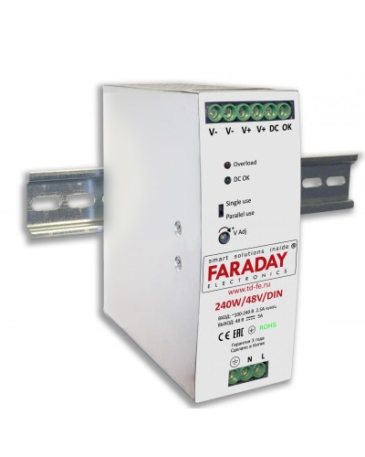 240W/48V/DIN. Блок питания. FARADAY в Волгограде