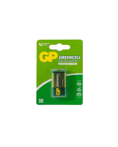 GP GreenCell 9V Крона (GP 1604GLF-2CR1), БЛИСТЕР. Солевая батарейка. GP Batteries в Волгограде