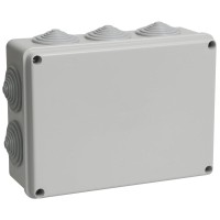 Коробка распаячная КМ41244 190х140х70 открытой проводки IP55 10 гермовводов серая (UKO11-190-140-070-K41-55). Коробка распаячная безгалогенная (HF). IEK