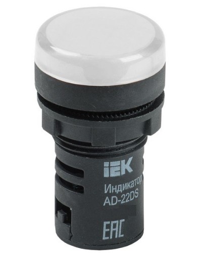 Лампа AD22DS (LED) матрица D22 мм 24В AC/DC белый (BLS10-ADDS-024-K01). Светосигнальный индикатор. IEK в Волгограде