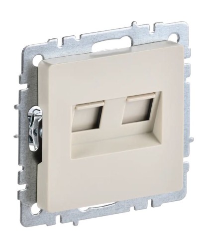 Розетка RJ11+RJ45 РК/Т12-БрКр бежевый BRITE (BR-KT20-O-1-K10). Розетка двойная. IEK в Волгограде