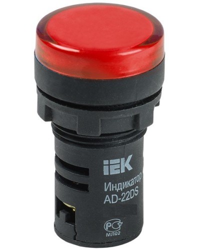 Лампа AD22DS (LED) матрица D22мм красный 12В AC/DC (BLS10-ADDS-012-K04). Светосигнальный индикатор. IEK в Волгограде