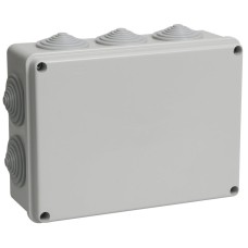 Коробка распаячная КМ41243 190х140х70 открытой проводки IP44 10 гермовводов серая (UKO11-190-140-070-K41-44). Коробка распаячная безгалогенная (HF). IEK