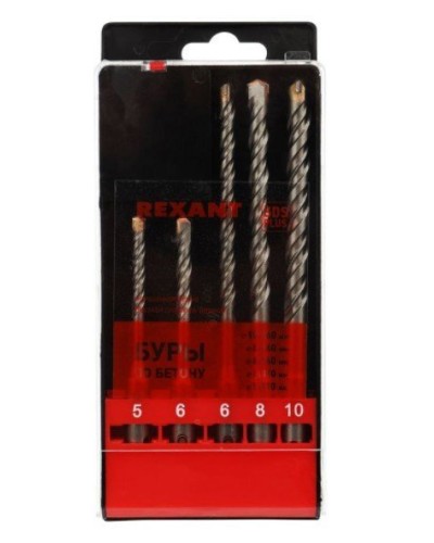 Набор буров, бетон 5-6х110, 6-8-10х160 мм, 5 шт, SDS PLUS Kranz (KR-91-0406): Аксессуар для электроинструмента в Волгограде