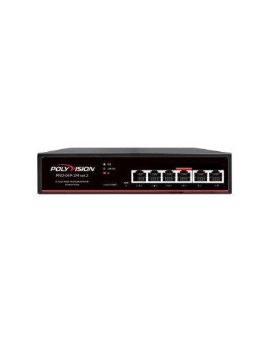 PND-04P-2M v.2. Коммутатор 6-портовый с функцией PoE. Polyvision в Волгограде