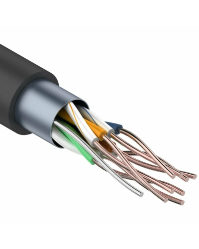 F/UTP, CAT 5e, PE, 4PR, 24AWG, OUTDOOR, SOLID, черный, 305м REXANT (01-0146-1). Кабель «витая пара» (LAN) для структурированных систем связи. Rexant в Волгограде