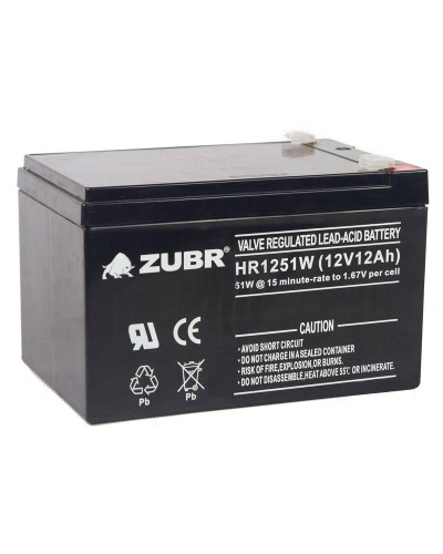 ZUBR HR 1251W (12V, 12Ah). Аккумулятор герметичный свинцово-кислотный. ZUBR в Волгограде