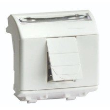 Розетка RJ-45 Brava 2 модуля слоновая кость (75450S): Розетка компьютерная с двумя разъёмами