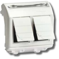 Розетка RJ-45 Brava 2 модуля белая (76656B): Розетка компьютерная с двумя разъёмами