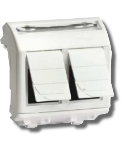 Розетка RJ-45 Brava 2 модуля белая (76656B): Розетка компьютерная с двумя разъёмами в Волгограде