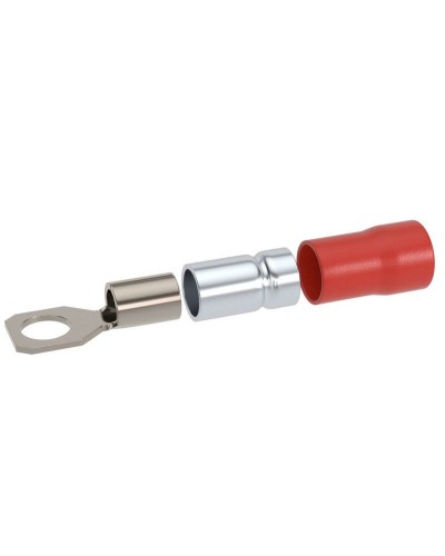 Наконечник НКИ 0,25-1,5 М4 (D4,3мм) с отверстием под винт (100 шт) (2A4P-DS-PVC). Наконечник с отверстием под винт и изолированным фланцем ПВХ, двойная гильза. ДКС в Волгограде