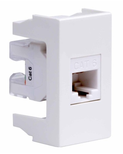 Розетка RJ-45 Viva 1 модуль кат.6A белая (45058). Розетка компьютерная экранированная с одним разъёмом. ДКС в Волгограде