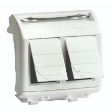 Розетка RJ-45 Brava 2 модуля слоновая кость (75656S): Розетка компьютерная с двумя разъёмами