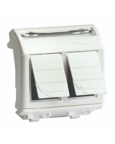 Розетка RJ-45 Brava 2 модуля слоновая кость (75656S): Розетка компьютерная с двумя разъёмами в Волгограде
