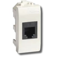Розетка RJ-45 Brava 1 модуль белая (76654B): Розетка компьютерная с одним разъёмом