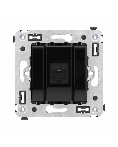 Розетка RJ-45 в стену, кат.6E, Avanti, одинарная, черный квадрат (4402693). Розетка компьютерная. ДКС в Волгограде