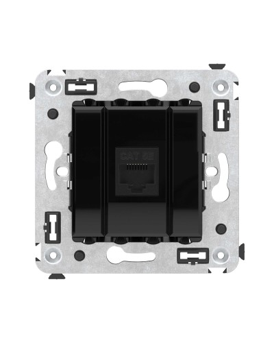 Розетка RJ-45 в стену, кат.5E, Avanti, одинарная, черный квадрат (4402663). Розетка компьютерная. ДКС в Волгограде