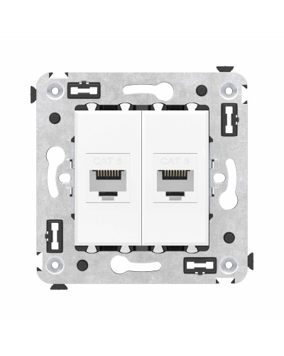 Розетка RJ-45 в стену, кат.6E, Avanti, двойная, белое облако (4400694). Розетка компьютерная. ДКС в Волгограде