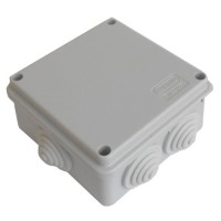 Коробка JBS100 100х100х55, 6 вых., 3P (1,5…6мм²) серая (43027HF-GR). Коробка монтажная, огнестойкая, без галогена. Экопласт