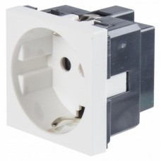 Розетка с з/к со шторками LK45, белый (851404-1). Розетка со шторками матовая поверхность. Экопласт