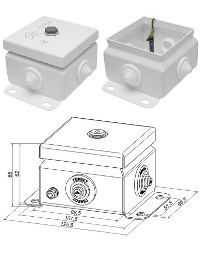 КМ IP55-0808 (без DIN рейки). Коробка монтажная электротехническая. Гефест в Волгограде